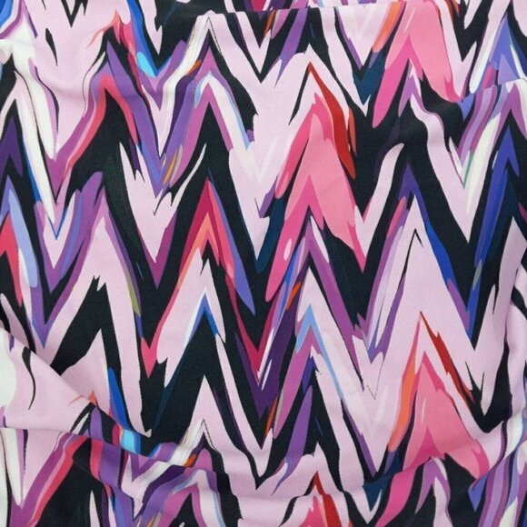 Swimsuits For All Tankini Zig Zag Print Swimsuit Purple Chevron Halter Modest 12 - Picture 4 of 11